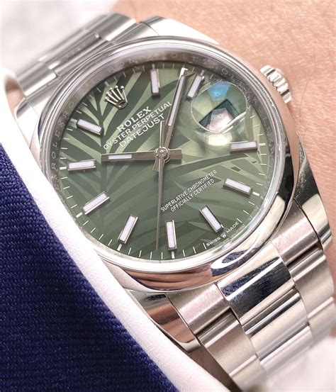 green vintage dial rolex|rolex datejust 36mm green.